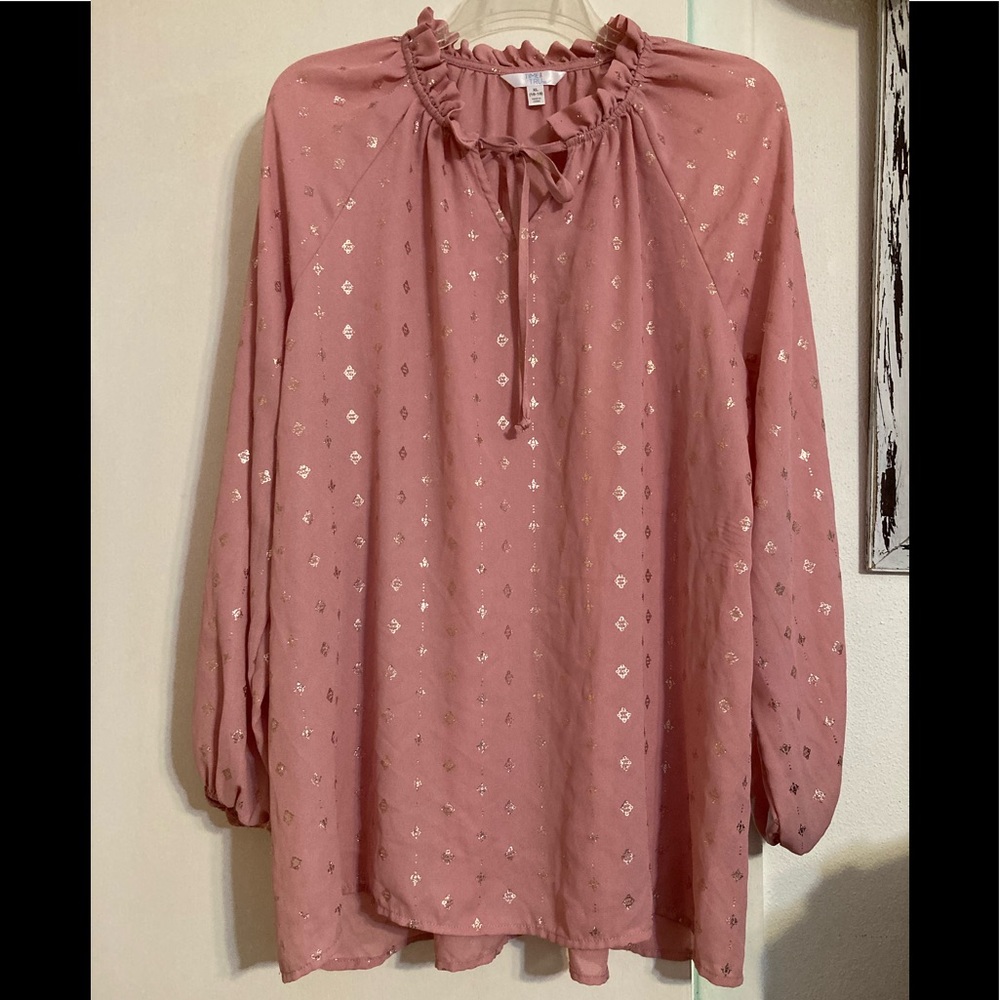 Time and Tru Long Sleeve Blouse Sz XL